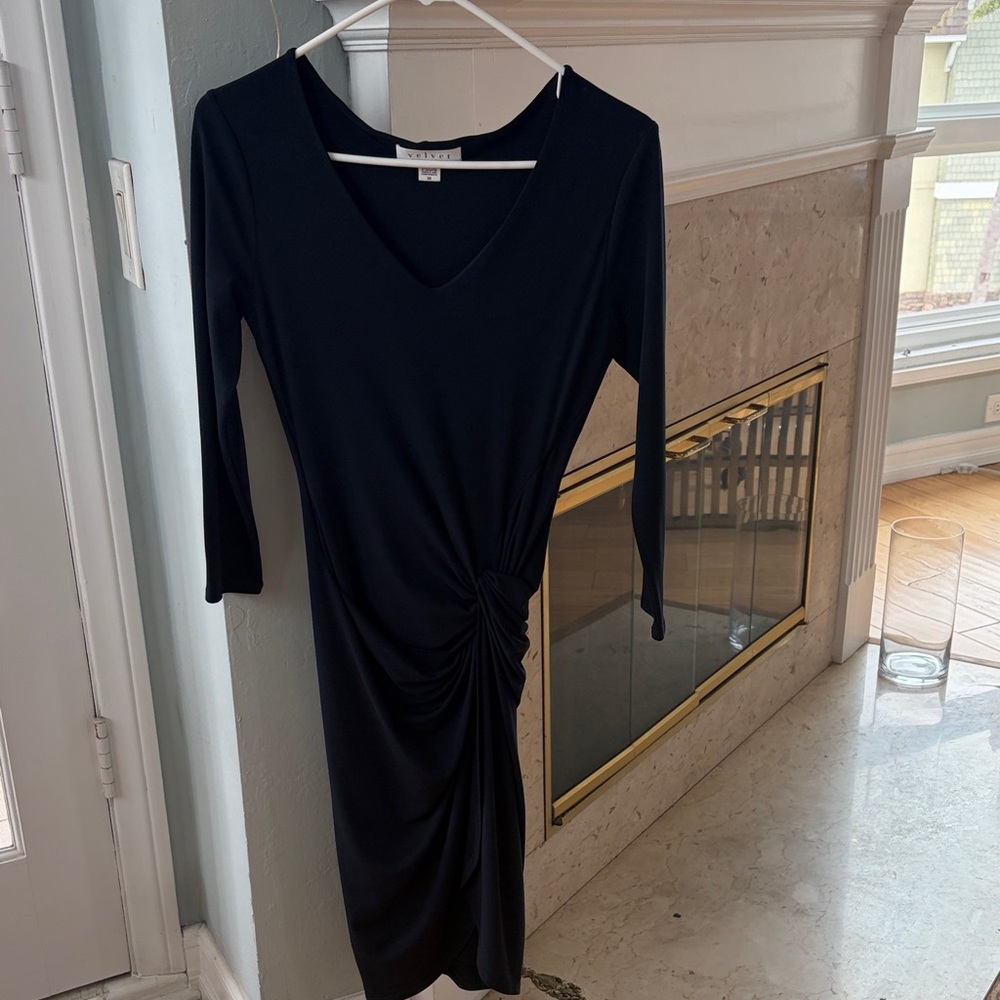 Velvet by Graham & Spencer Navy Midi Dress